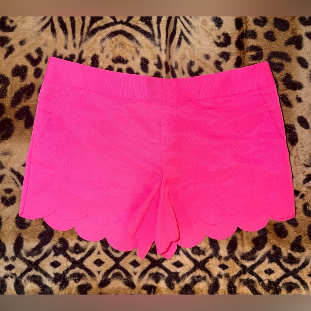 Express High Waist Pink Scalloped Shorts